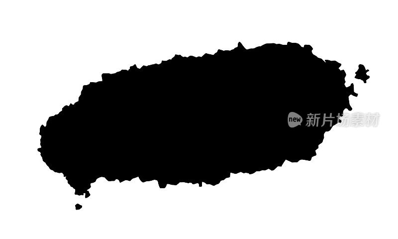 韩国济州岛黑色剪影地图