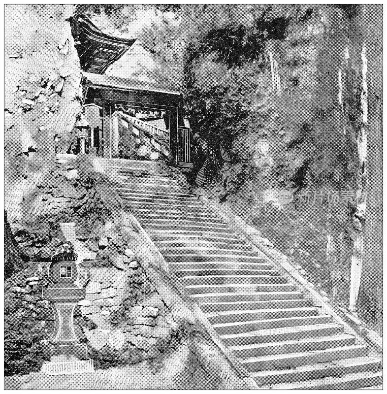 日本古色古香的旅行照片:Haruna，楼梯