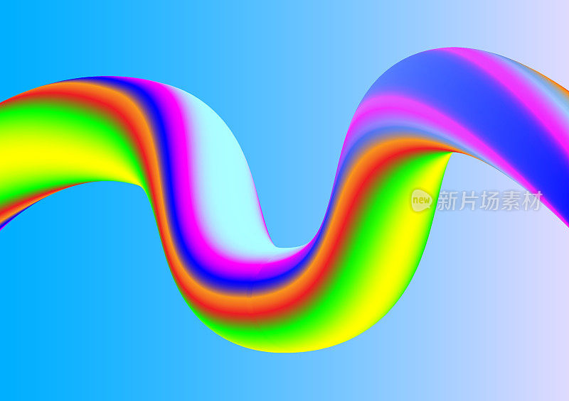 优雅抽象矢量波浪线未来风格背景模板。数字粒子线扭转运动梯度蓝色