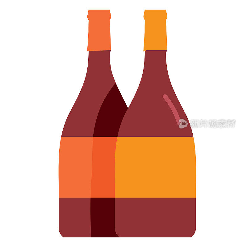 酒瓶颜色图标在白色背景
