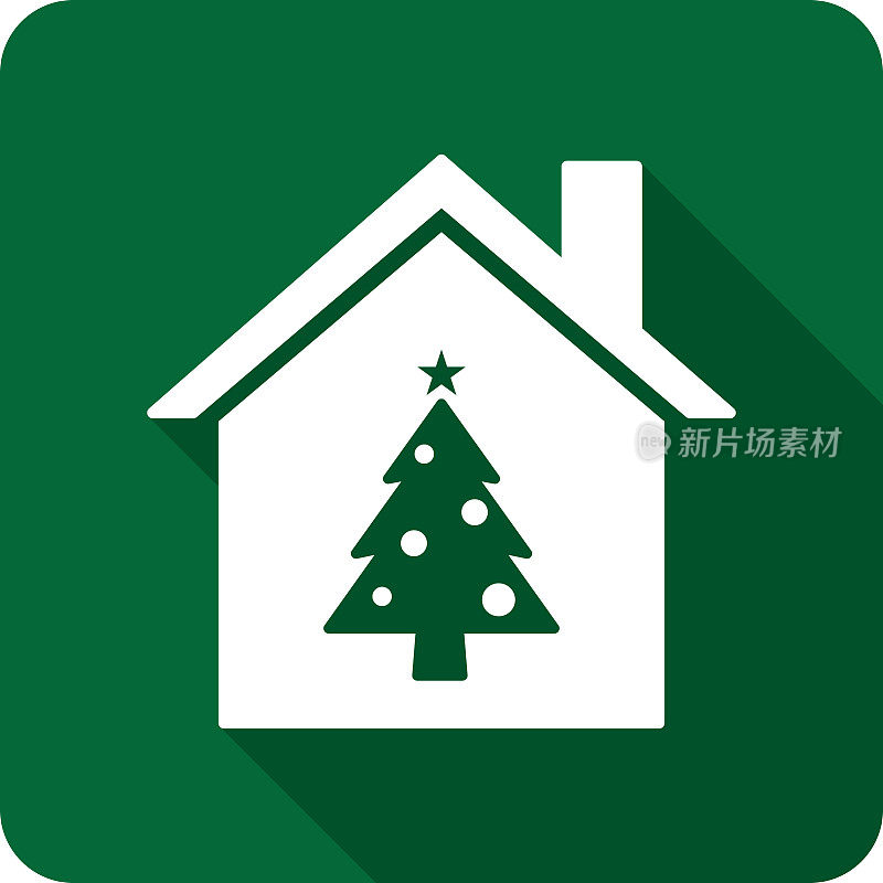 房子圣诞树图标剪影2