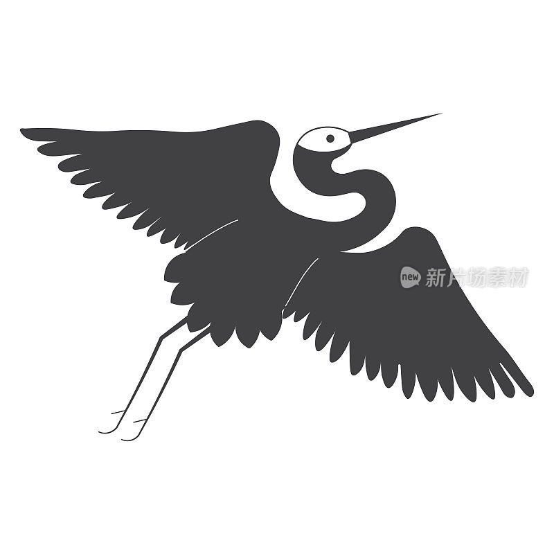 日本冠鹤鸟轮廓图标