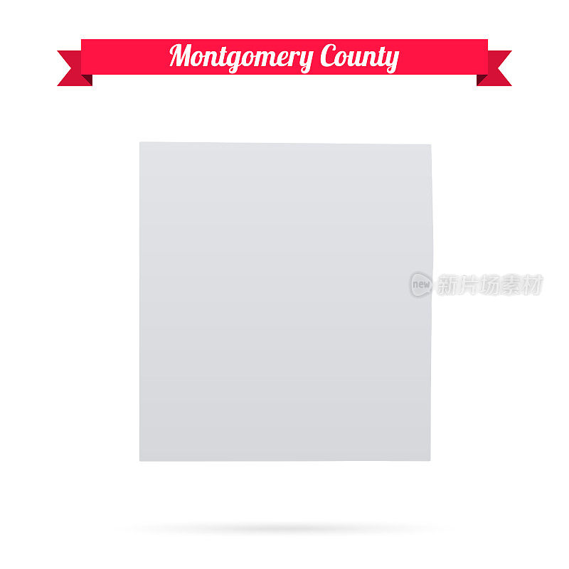 蒙哥马利县，堪萨斯州。白底红旗地图