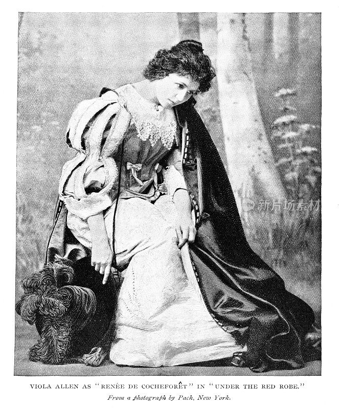 维奥拉·艾米丽·艾伦肖像照片，美国女演员，19-20世纪