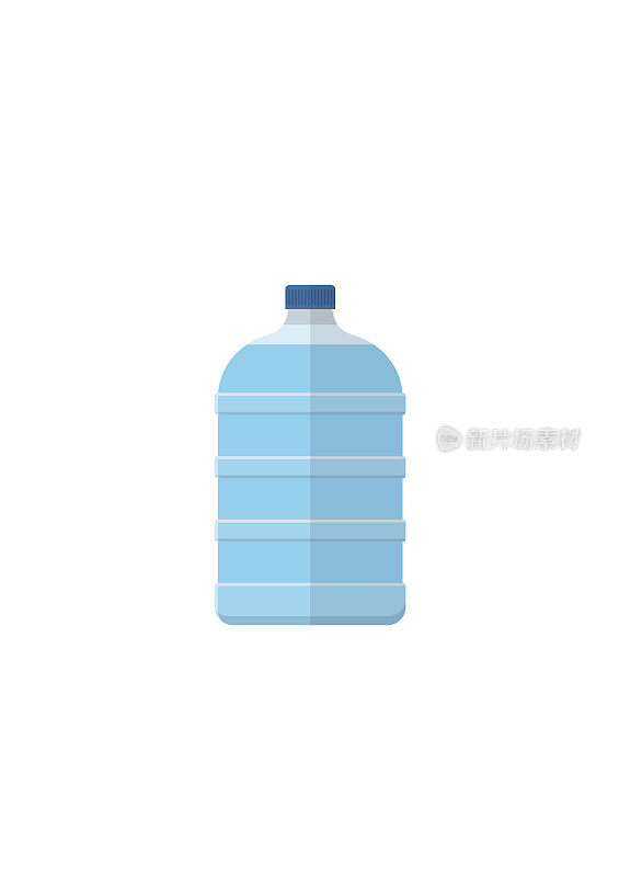 大瓶装水的冷却器在平坦的风格孤立的白色背景
