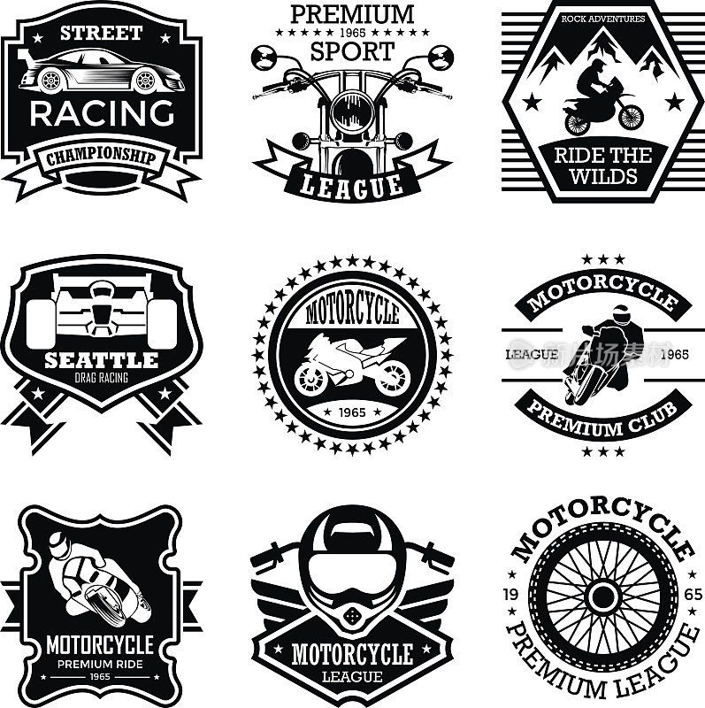 赛车运动的徽章