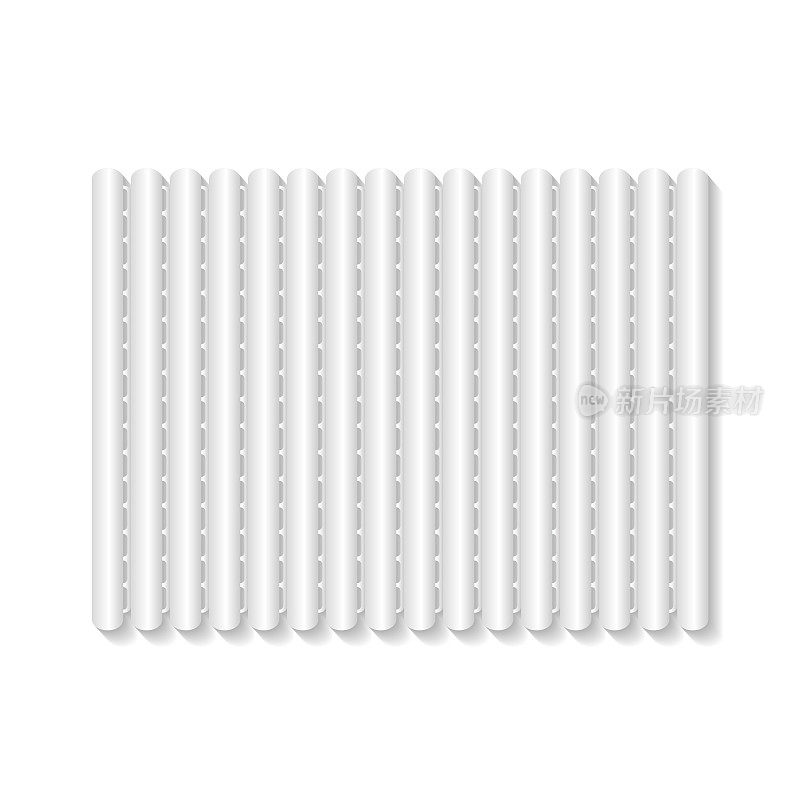 矢量隔离PVC地毯的装饰，品牌和覆盖在白色背景上的现实空白模板。