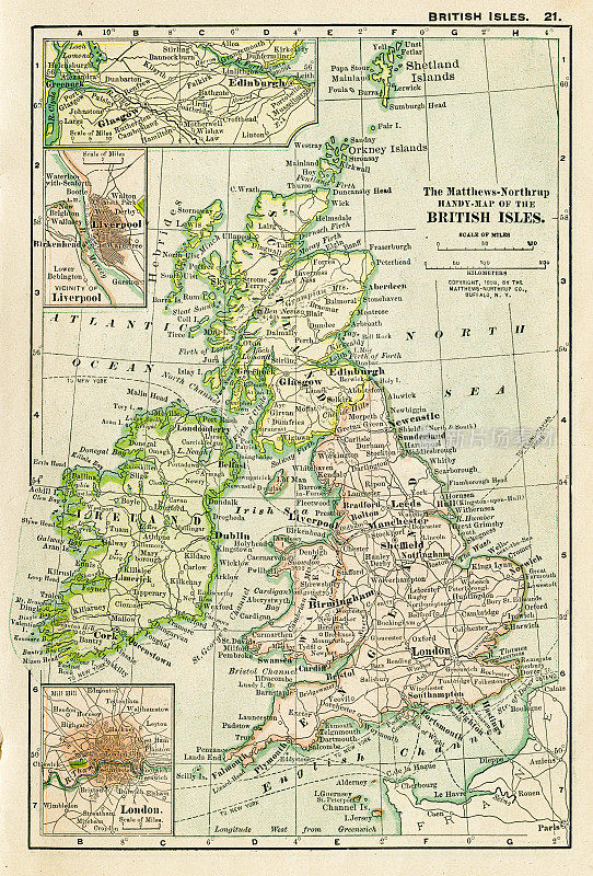 1898年不列颠群岛地图
