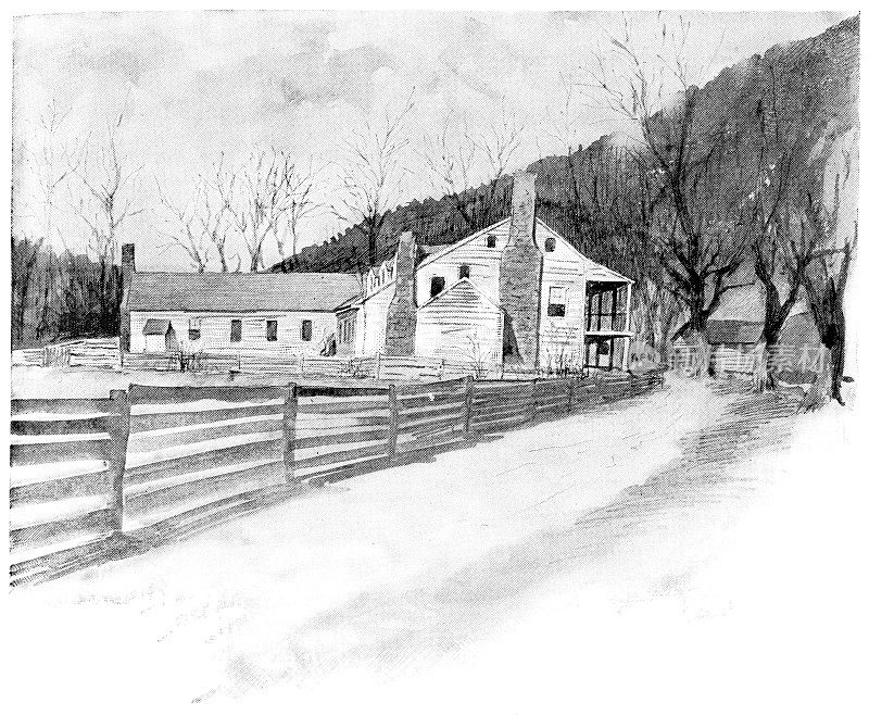 美国弗吉尼亚州波茨溪谷的老酒馆――19世纪