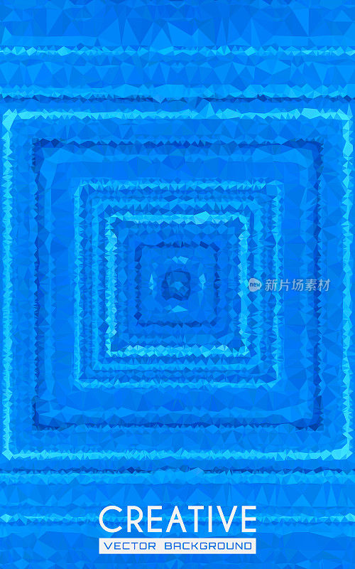 蓝色抽象多边形正方形构成图形艺术背景