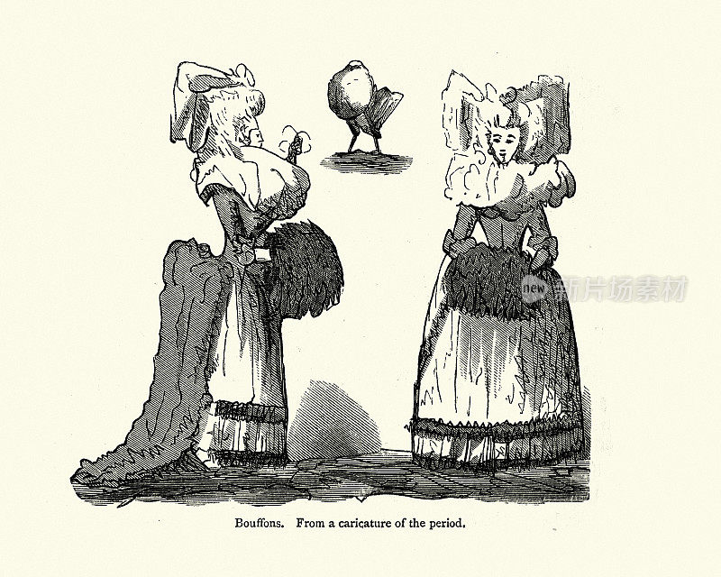 一幅18世纪妇女戴头巾的漫画