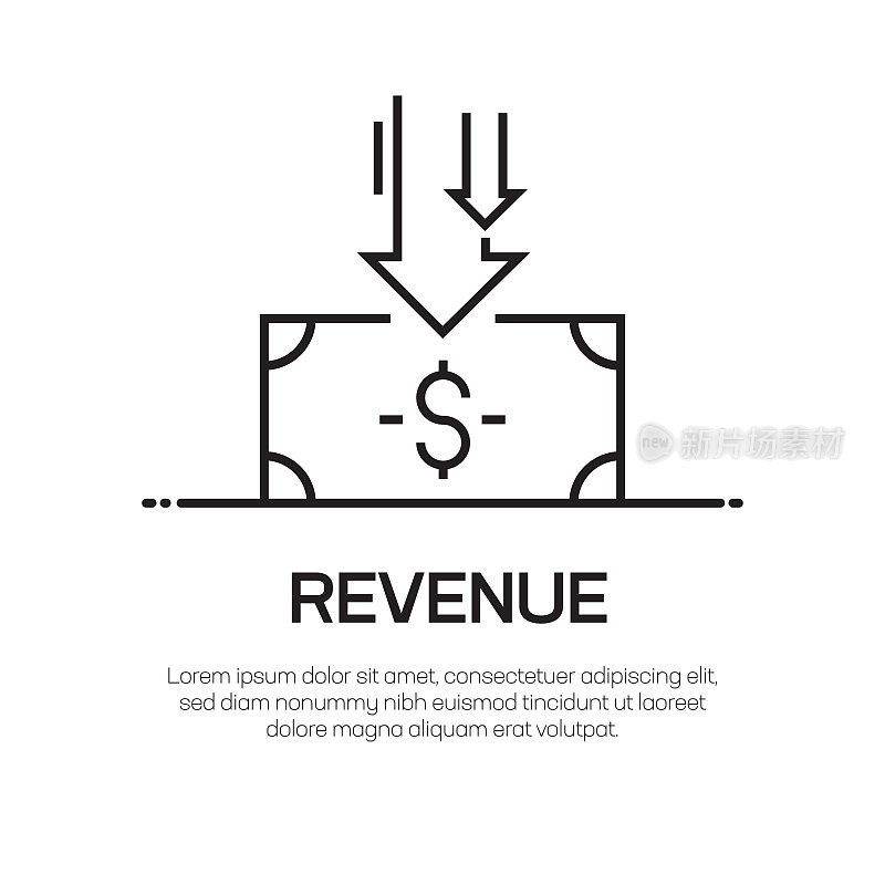 收入矢量线图标-简单的细线图标，优质的设计元素