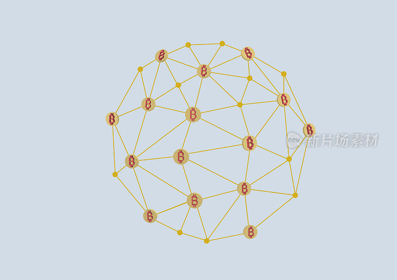 集中式网络。比特币。Cryptocurrency