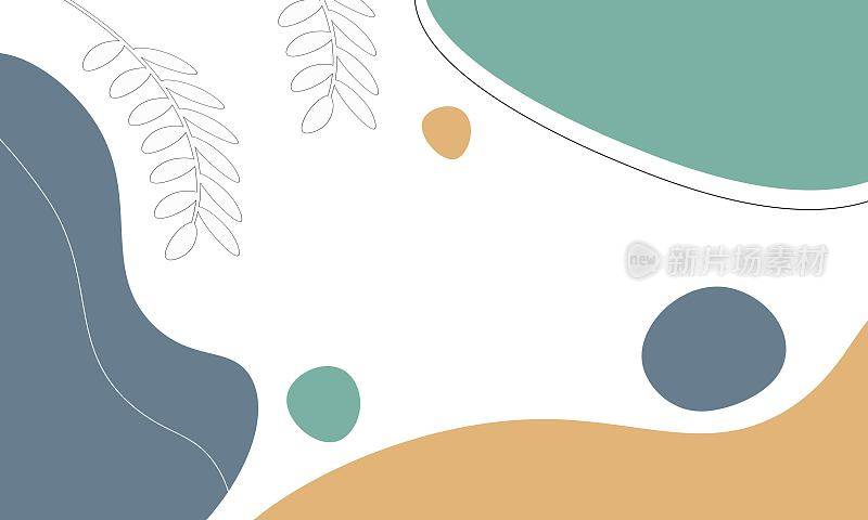 现代花卉矢量彩色蜡笔抽象背景