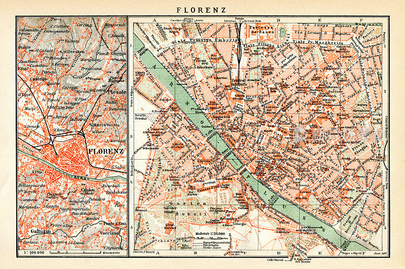 1898年意大利佛罗伦萨地图