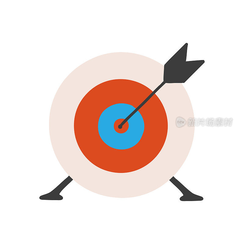 目标卡通风格图标。彩色符号矢量插图