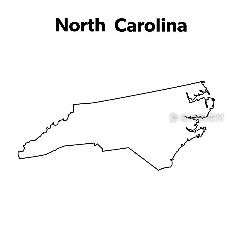美国州地图大纲，北卡罗莱纳