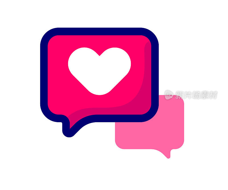 心脏形状的讲话气泡与编辑笔画