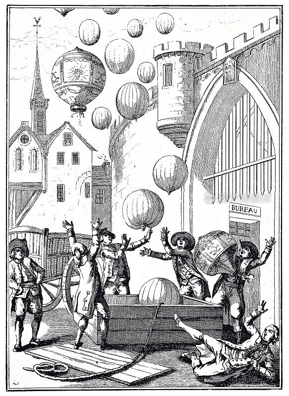 这是《高空气球的起源》时代的卡通。气球之家或是受惊的海关官员
