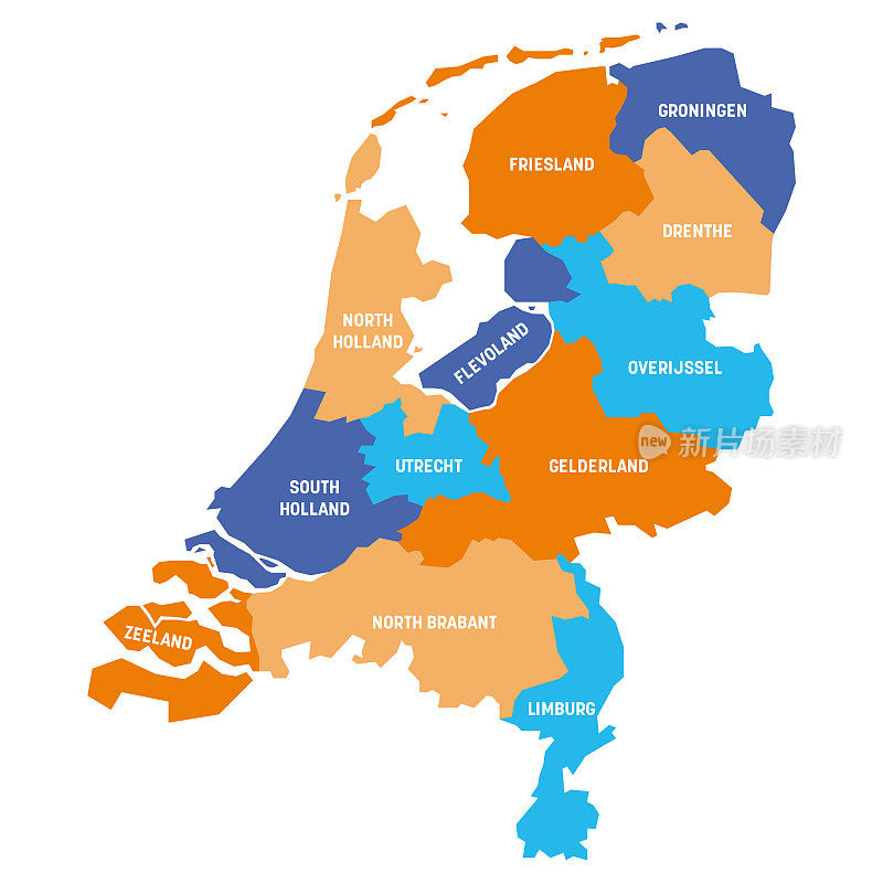 荷兰-地图的省份