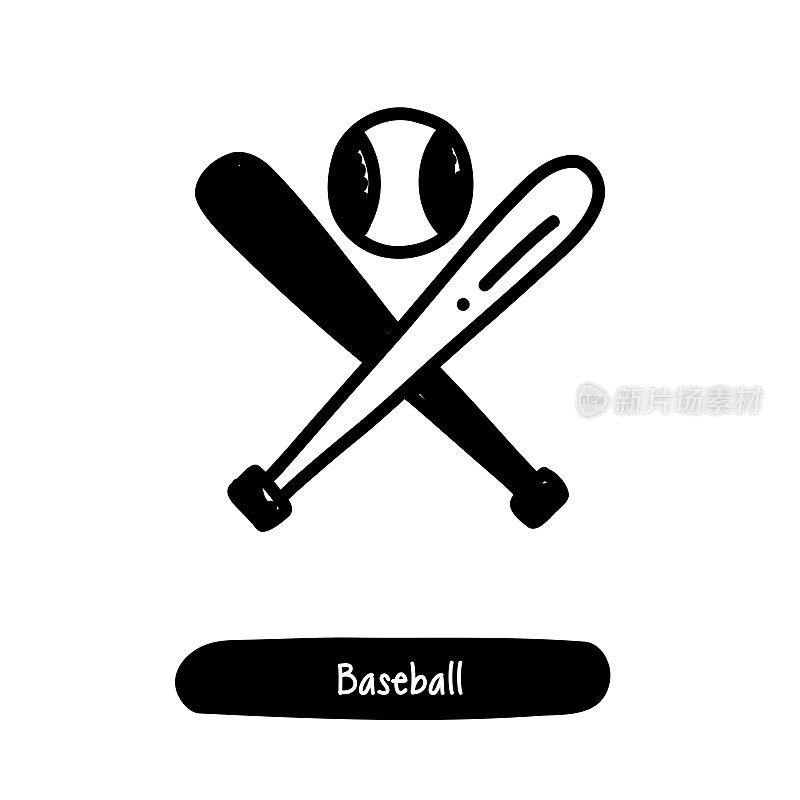 棒球图标。潮流风格矢量插图符号