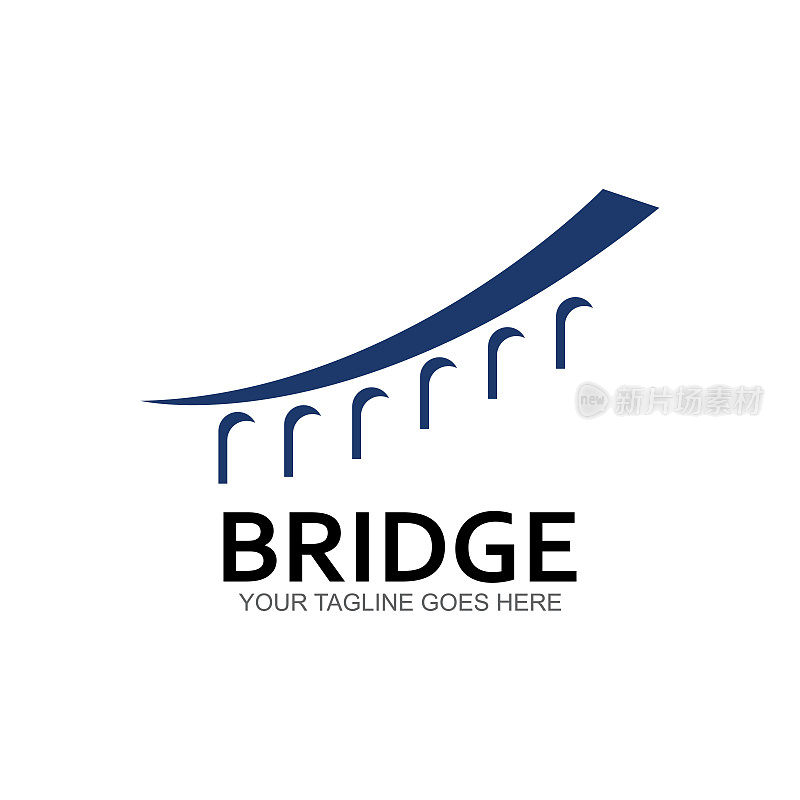 桥梁矢量图标插图设计模板