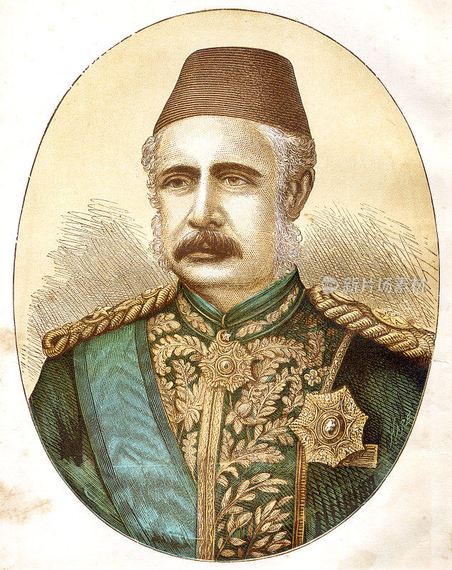 19世纪埃及的戈登将军肖像颜色