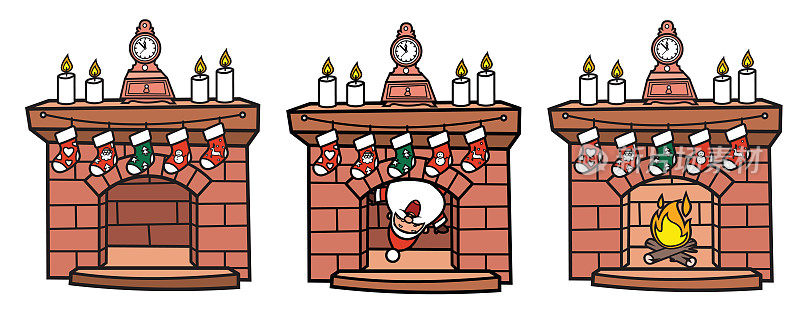 圣诞老人和壁炉