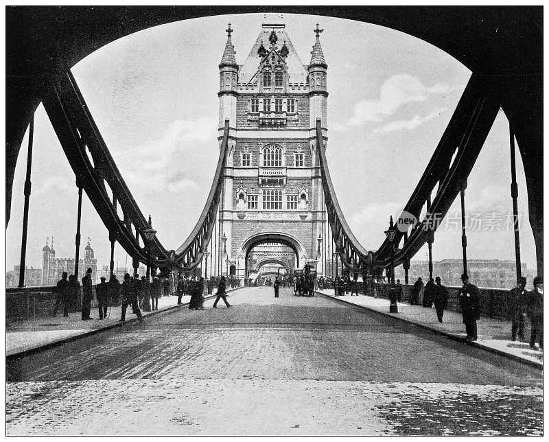 伦敦塔桥的古董照片