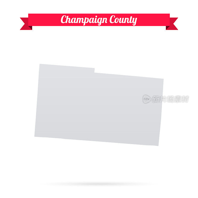 尚佩恩县，俄亥俄州。白底红旗地图