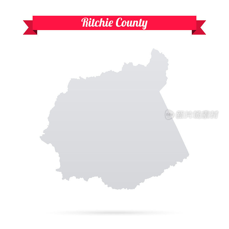 里奇县，西弗吉尼亚州。白底红旗地图