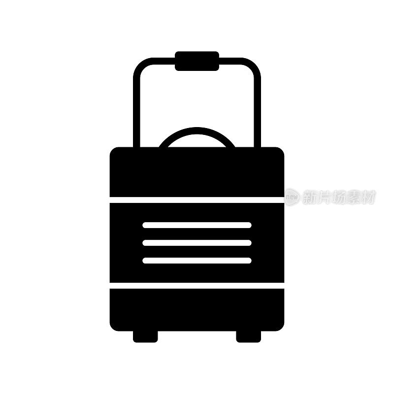 旅行行李黑线和填充矢量图标