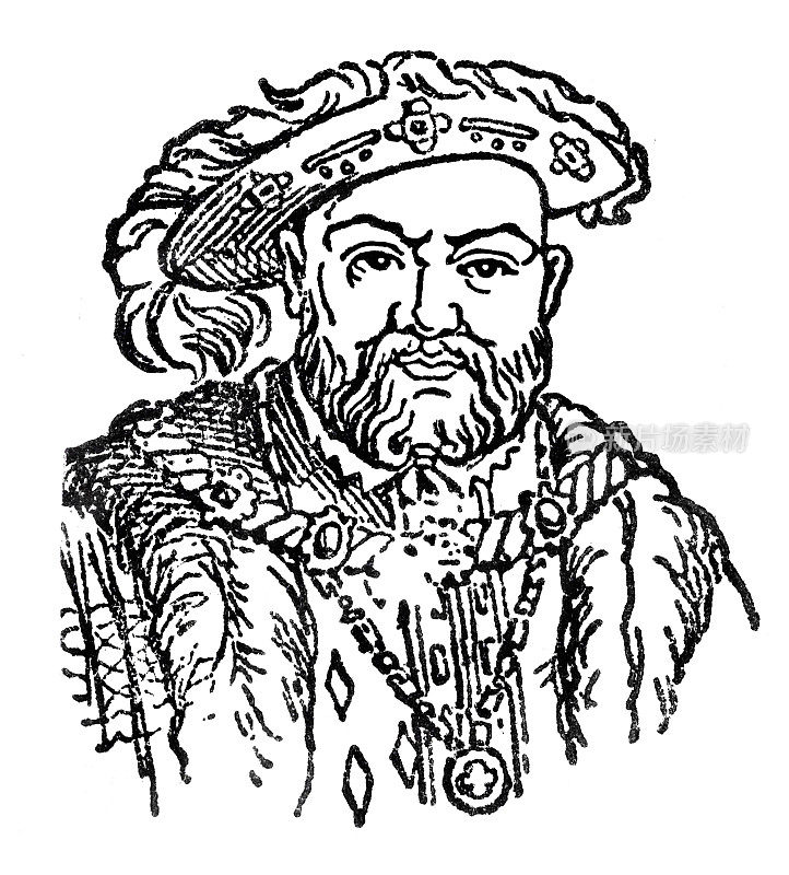 英格兰国王亨利八世肖像插图