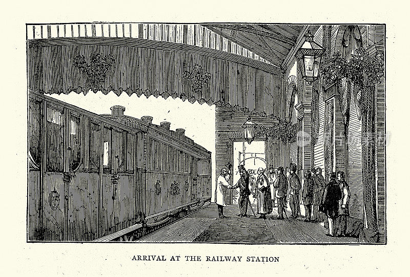 19世纪，1872年，蒸汽火车抵达雅茅斯火车站，威尔士亲王，后来的爱德华七世国王，访问雅茅斯
