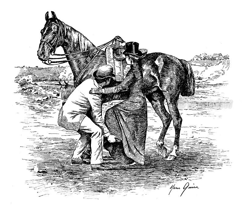 1889年的运动和消遣:女子骑马