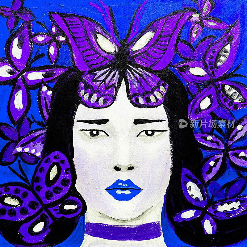 画蝴蝶的女人