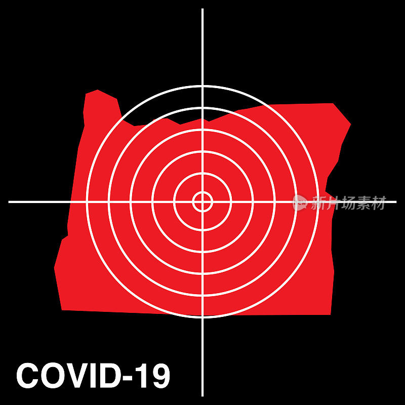 COVID-19俄勒冈州目标地图图标