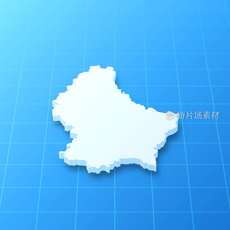 卢森堡3D地图上的蓝色背景