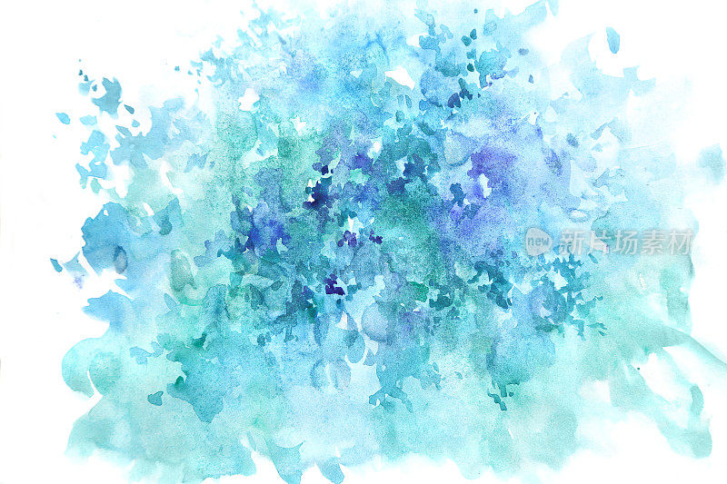 蓝色水彩抽象背景