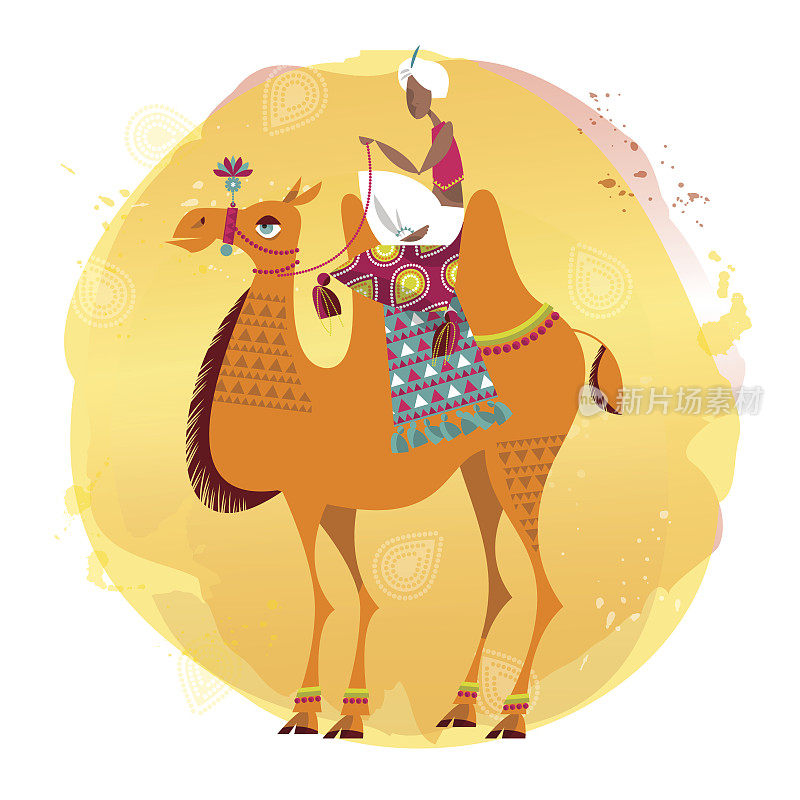 装饰的骆驼。