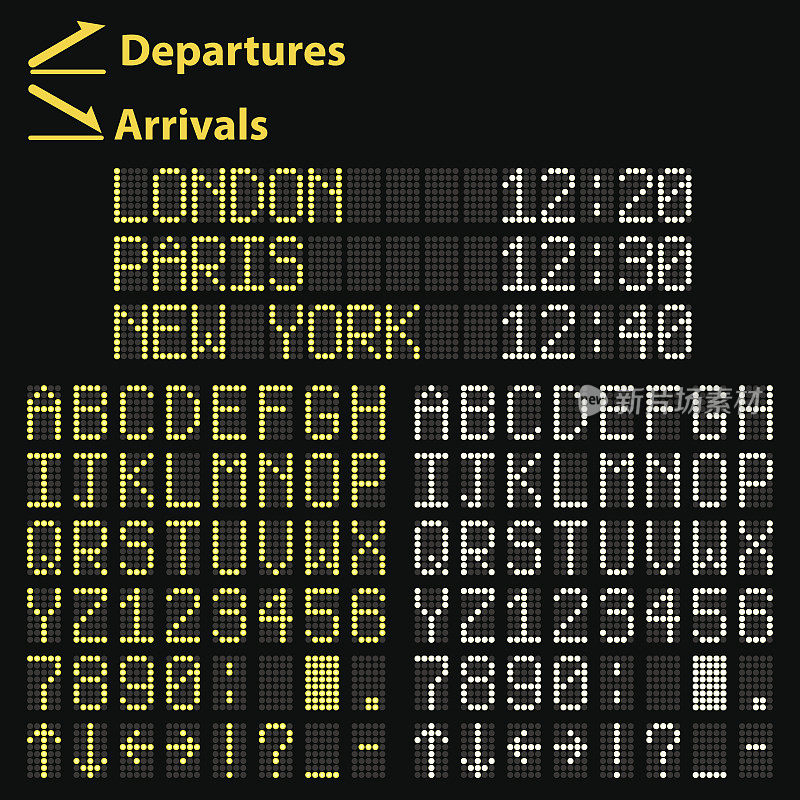 机场Led显示字体