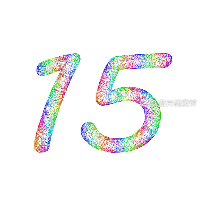 彩虹素描周年设计-数字15