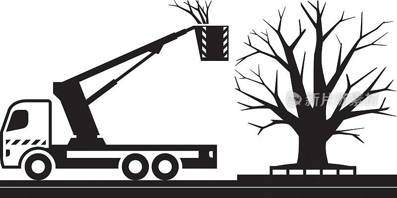 用于砍伐树木的移动平台卡车