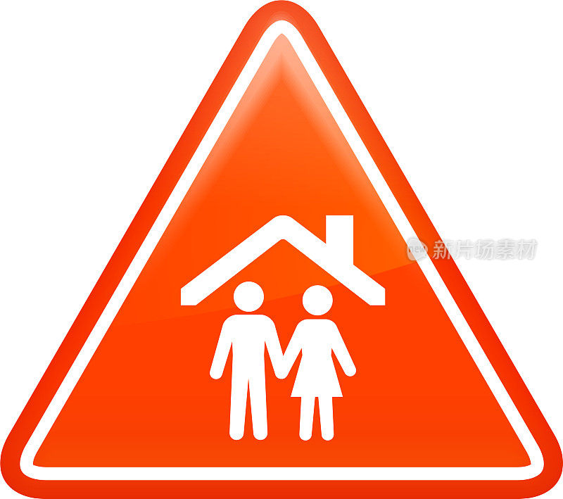 屋顶下的家庭图标