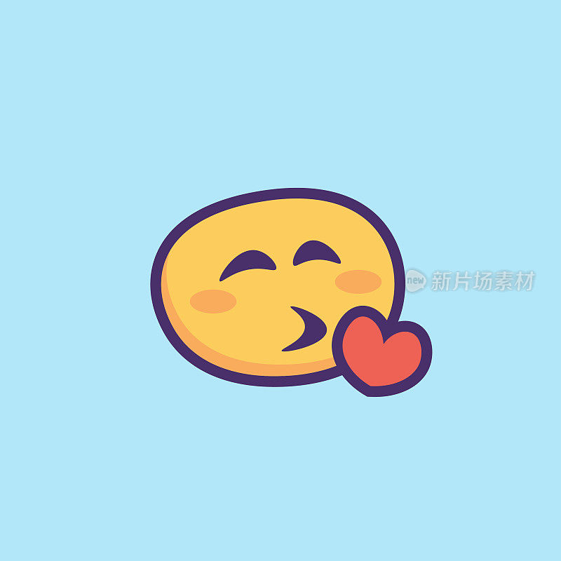 Emoticon设计蓝色背景卡通风格