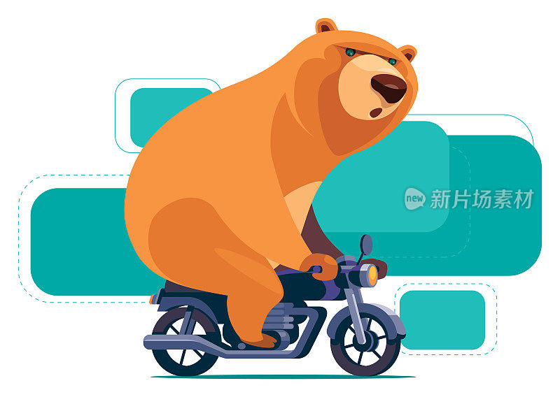 摩托车上的搞笑熊