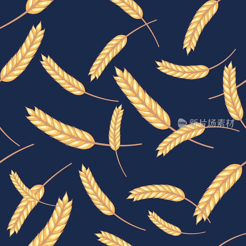 小麦无缝背景图案