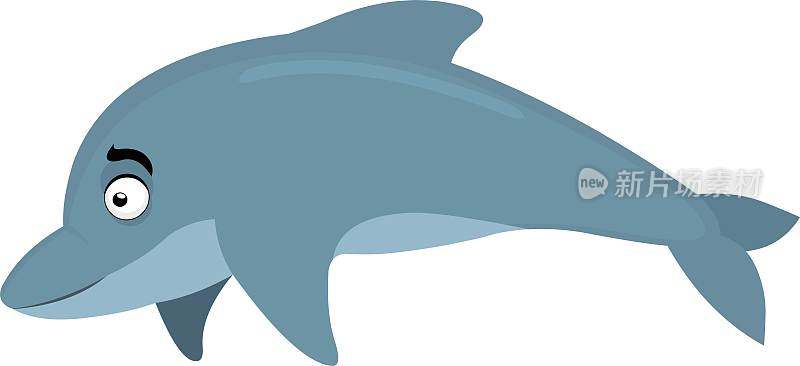 矢量表情插图的卡通海豚