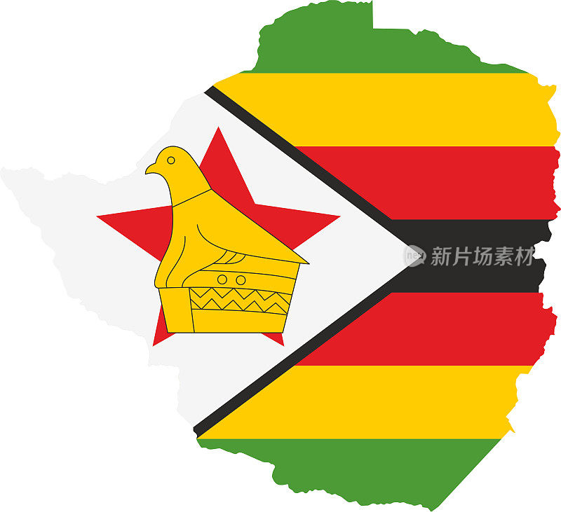 津巴布韦国旗地图