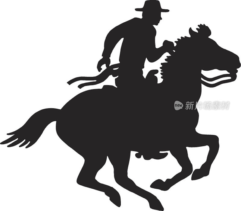 牛仔骑着马